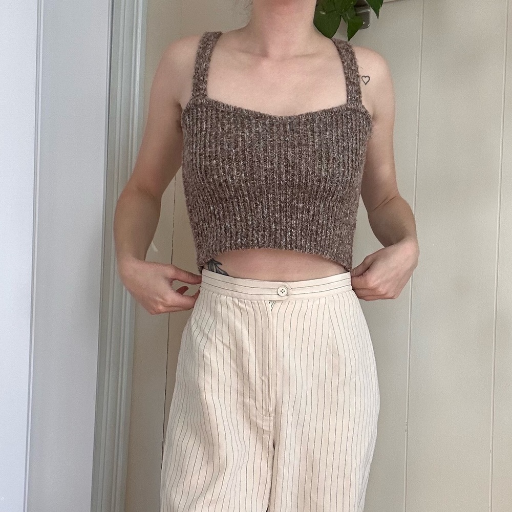 Zara Knit Brown Tank Top - Picture 2 of 12